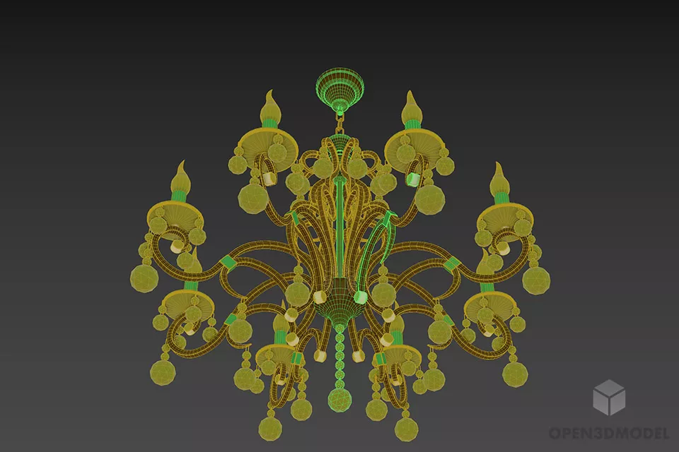 Boutique Ceiling Lamp Eurosvet Meridian 3d model 2