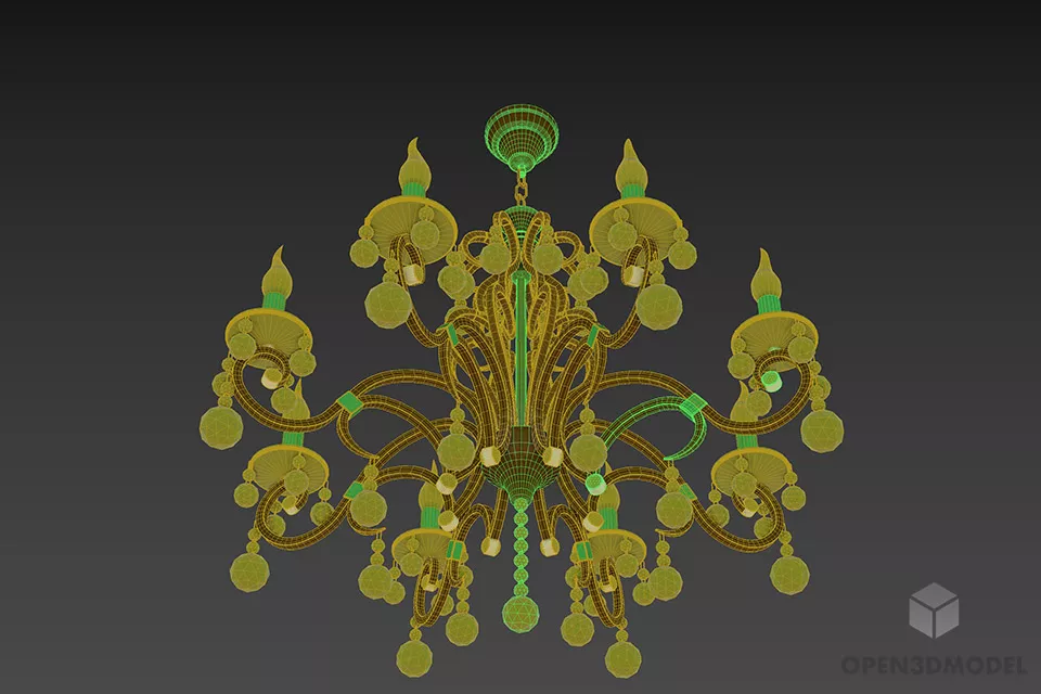 Boutique Ceiling Lamp Eurosvet Meridian 3d model 3