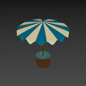 Outdoor Umbrella With Glass Stand 3d model