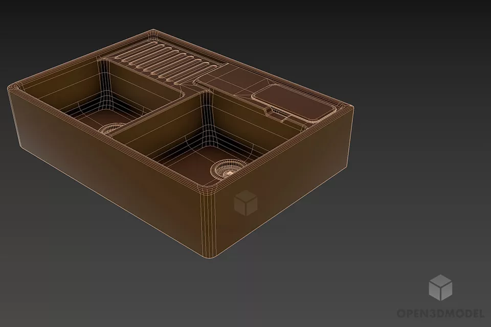 Modern Kitchen Sink Villeroy 3d model 2