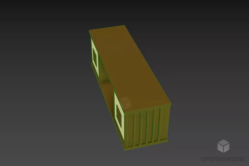 Antique Locker With Shelf And Two Doors 3d model 2