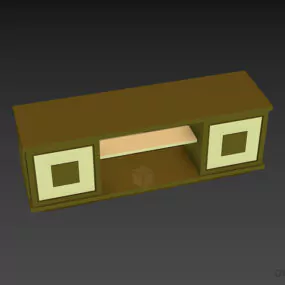 Antique Locker With Shelf And Two Doors 3d model