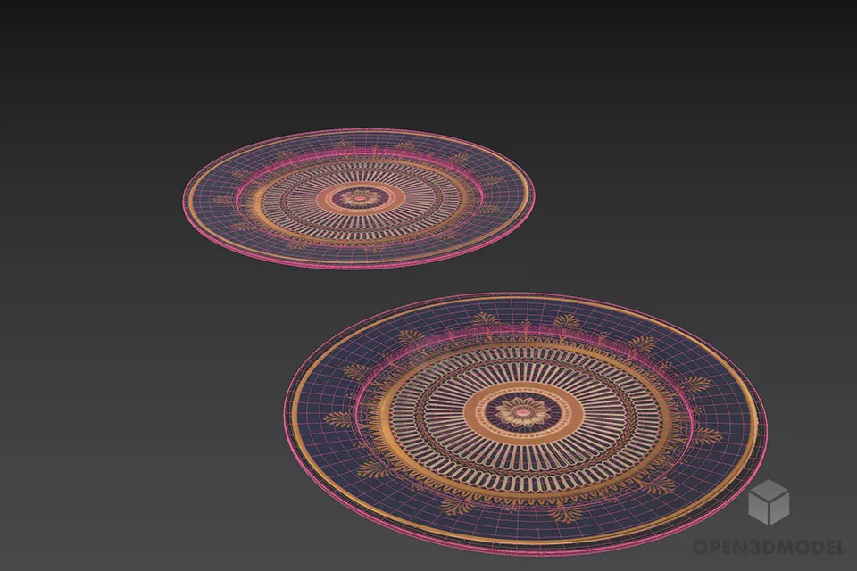 Kitchen Plate Decorate Pattern 3d model 2