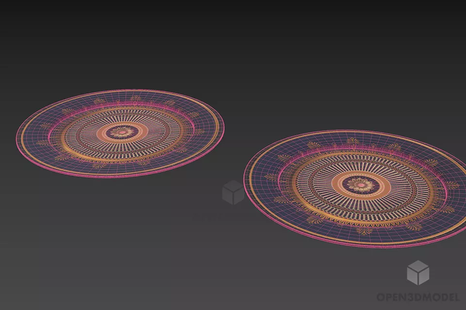 Kitchen Plate Decorate Pattern 3d model 3