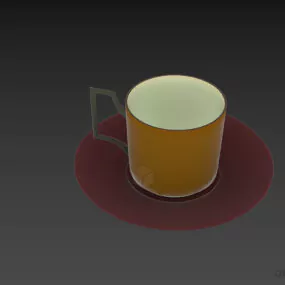 Kitchen Tea Cup With Disc 3d model
