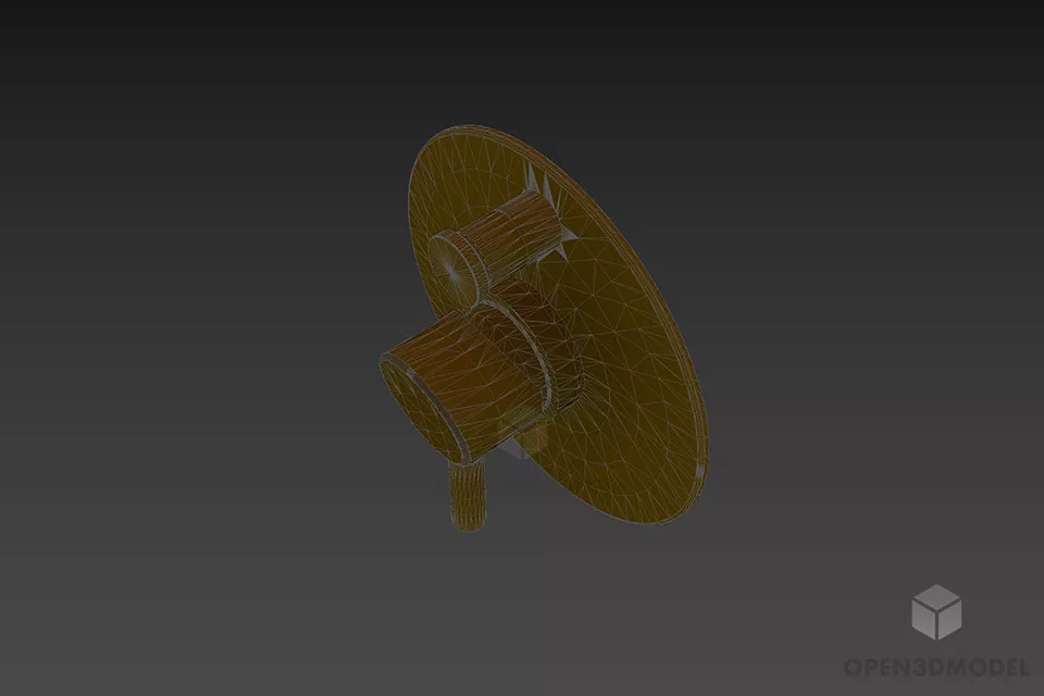 Round Mixer Tap 3d model 2