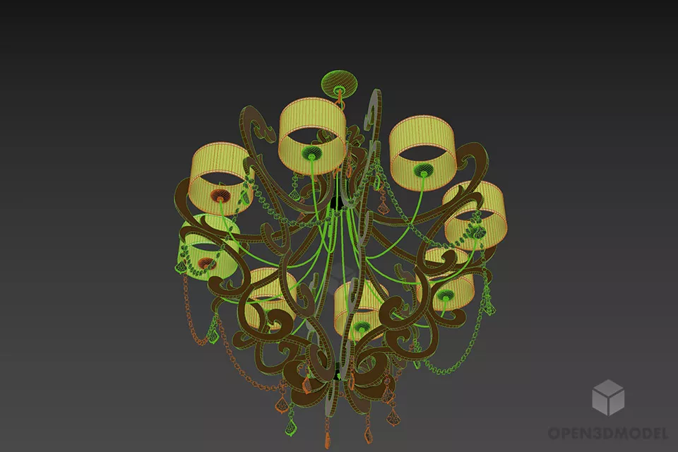 Antique Chandelier Barry 3d model 2