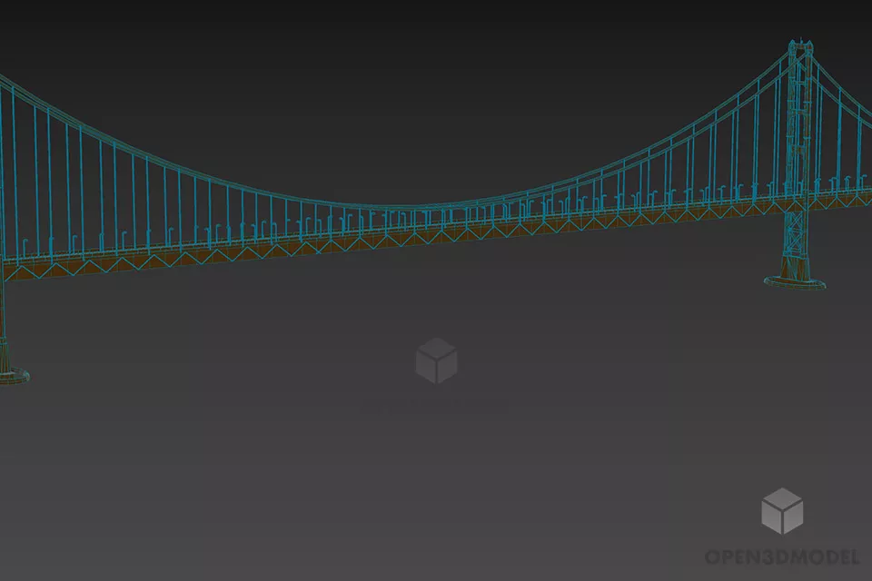 Construction Bridge Cable Stayed 3d model 2