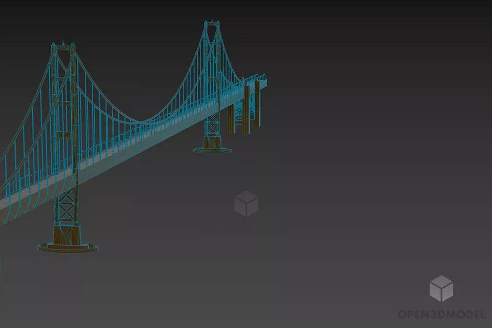 Construction Bridge Cable Stayed 3d model 3