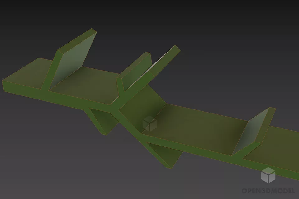 Tree Branches Shelf Shape 3d model 3