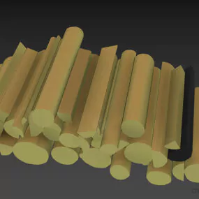Dry Tree Log Stack 3d model