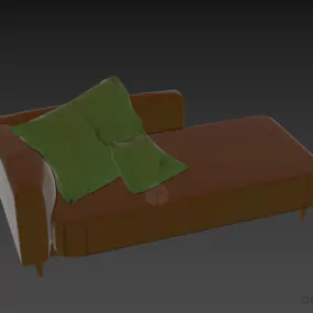Daybed Sofa With Pillow 3d model