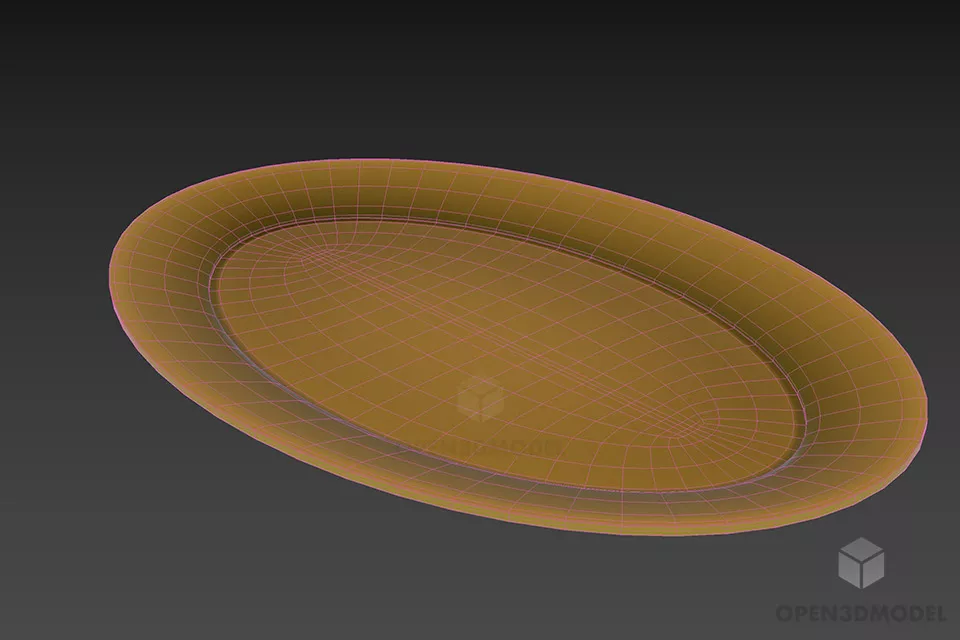 Kitchen Disc Plate 3d model 2