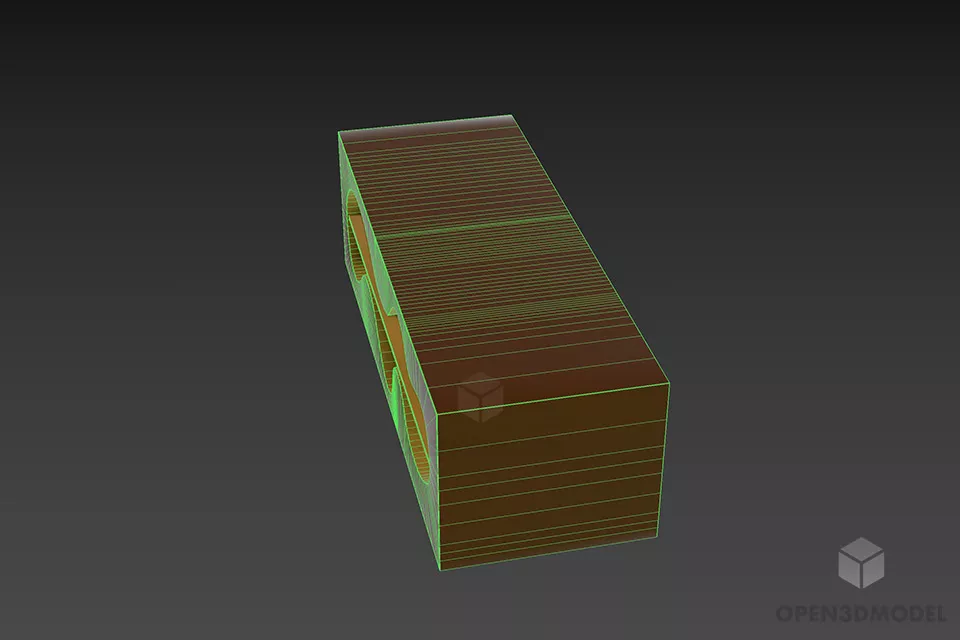 Rectangle Carved Table Karim 3d model 2