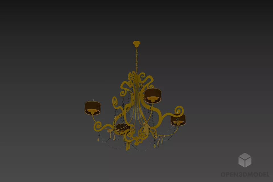 Round Pendant Lamp With Twist Shade 3d model