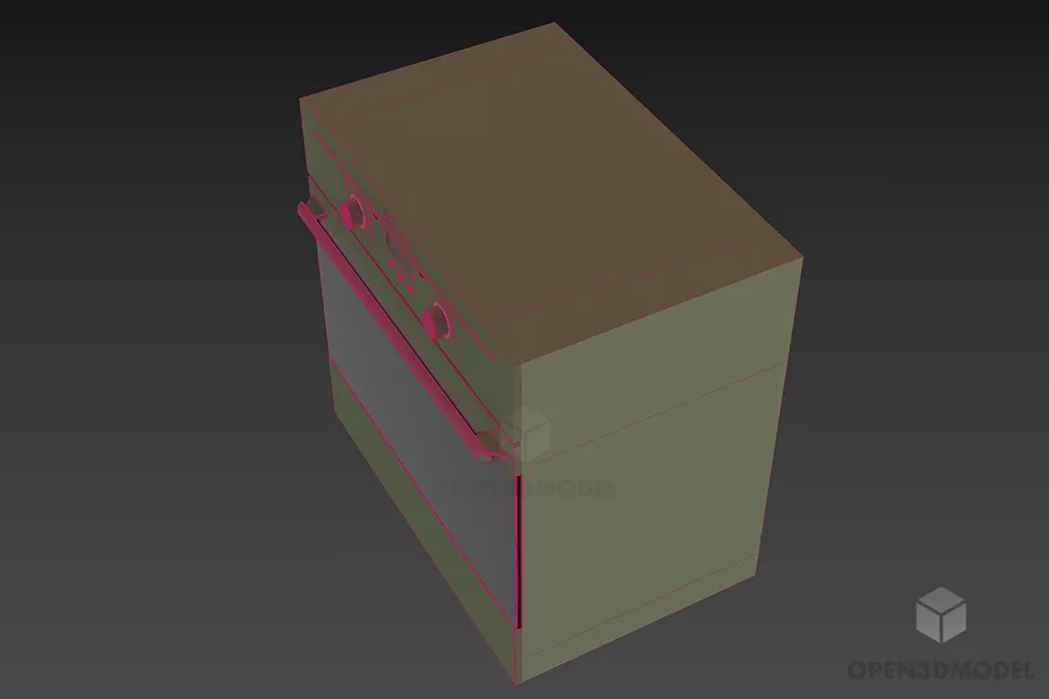 Typical Oven Electrolux 3d model 2