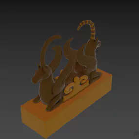 Tableware Figurine Goat With Wings 3d model