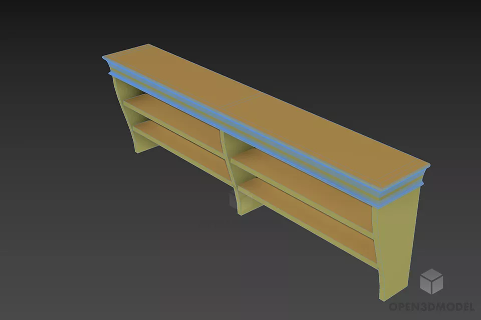 Wall Mounted Shelf For Study Room 3d model 2
