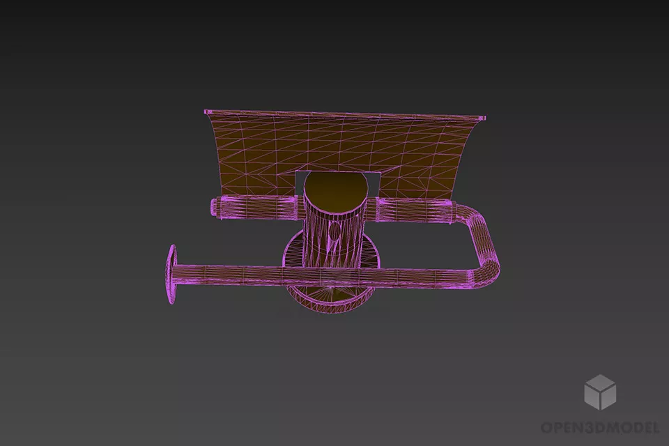 Rack For Paper Holder, Inox Holder 3d model 3