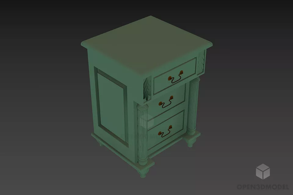 Coffee Table With Side Frame 3d model