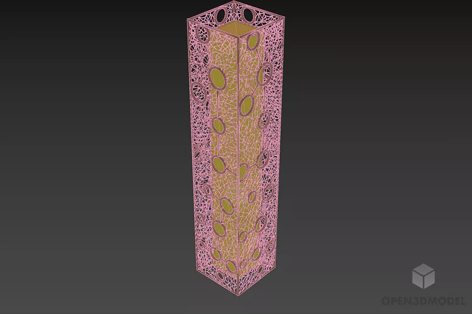 Hole Rectangle Floor Lamp 3d model 2