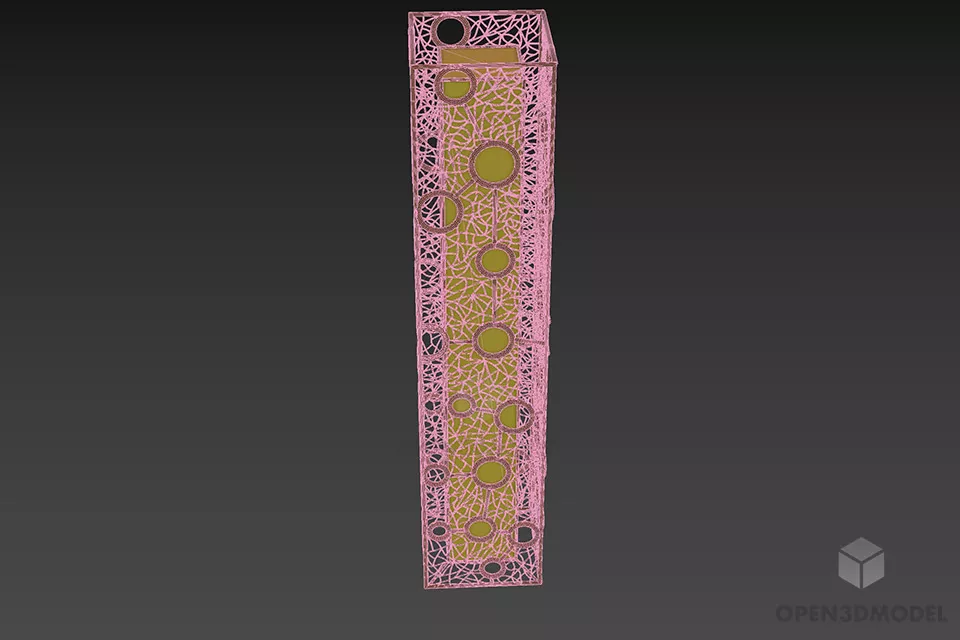 Hole Rectangle Floor Lamp 3d model 3