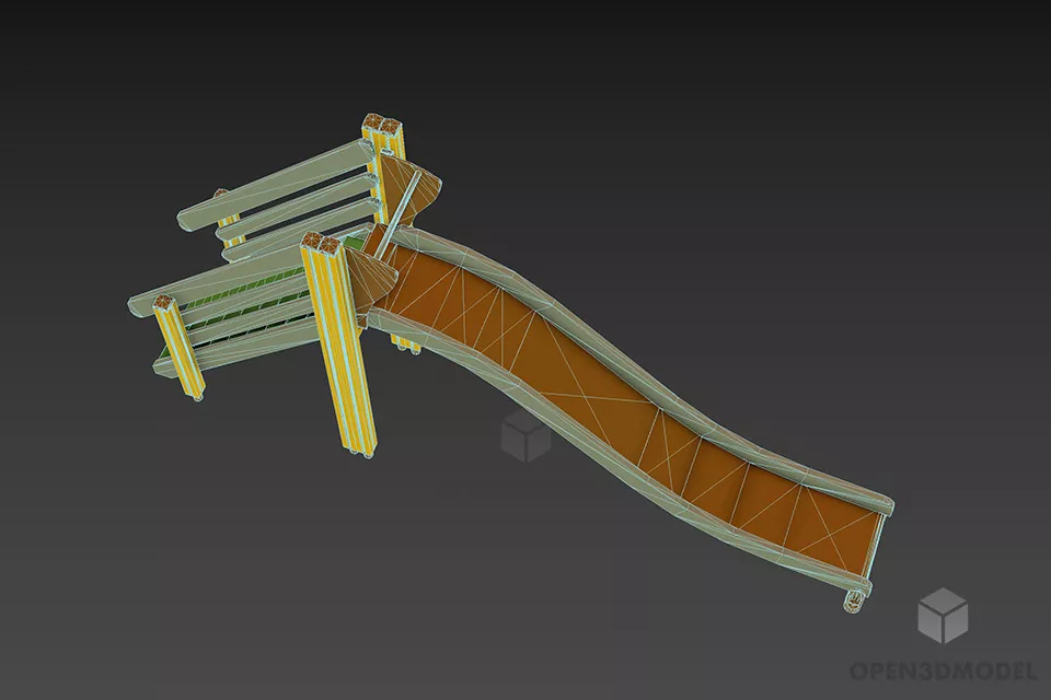 Slide Staircase Playground Equipment 3d model 3