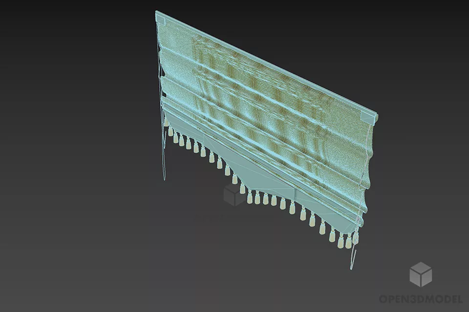 Rolled Curtain Mirotex, Boutique Style 3d model 2