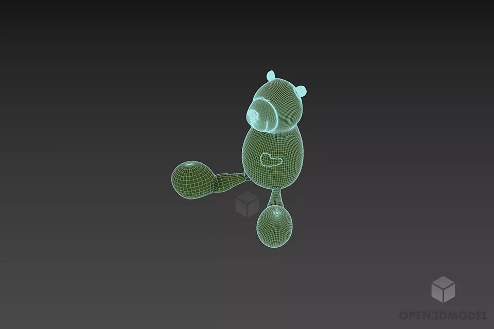 Toy Bear With No Arms 3d model 3