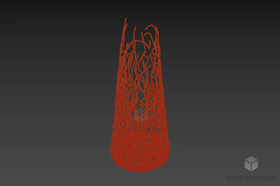 Dry Branches Vase Handcraft Decorative 3d model 2