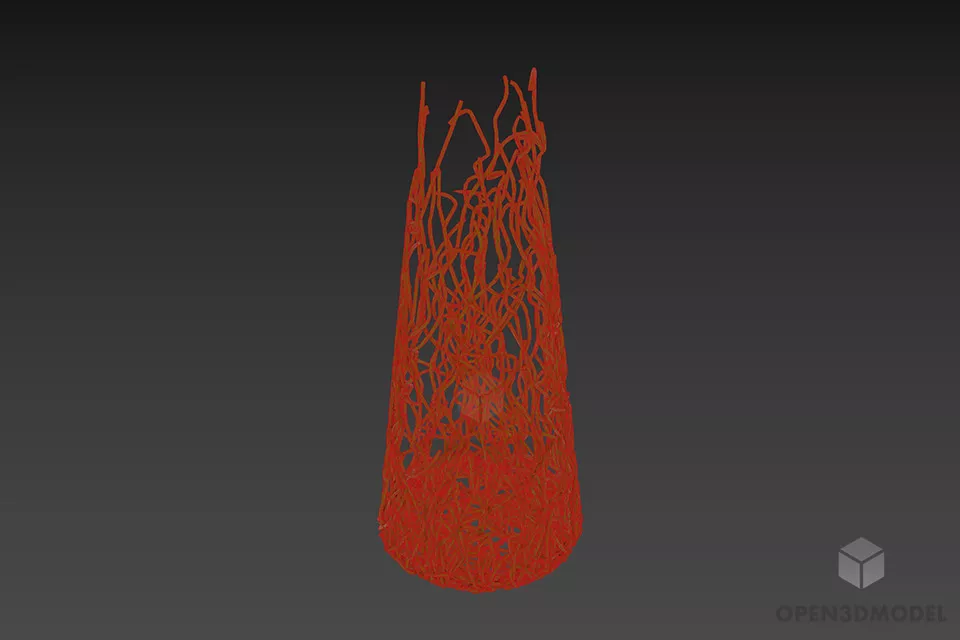 Dry Branches Vase Handcraft Decorative 3d model 3