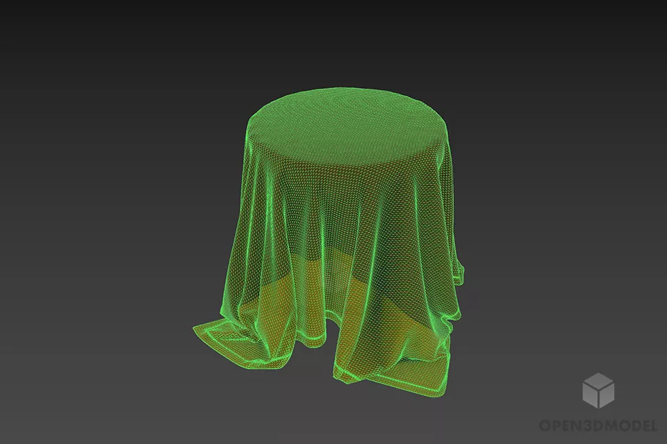 Circle Tablecloth Smooth Style 3d model 3