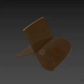 Lounge Chair Curved Solid Beech Wood 3d model