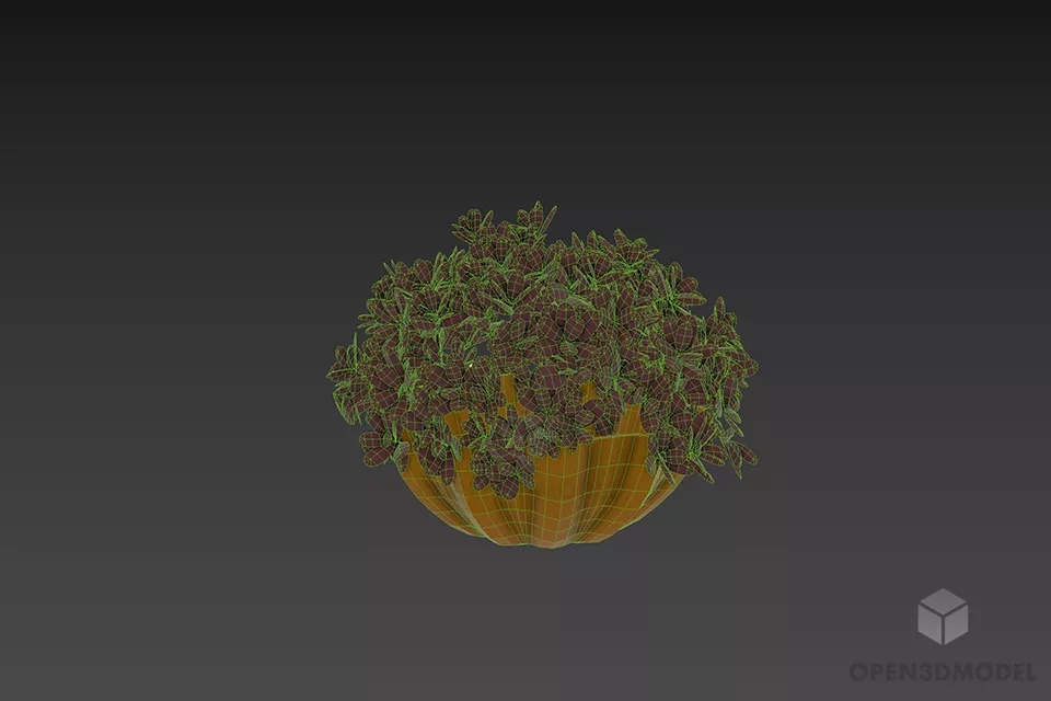 Purple Vase Flowers For Decorative 3d model 2