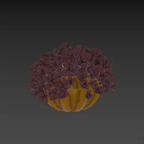 Purple Vase Flowers For Decorative 3d model