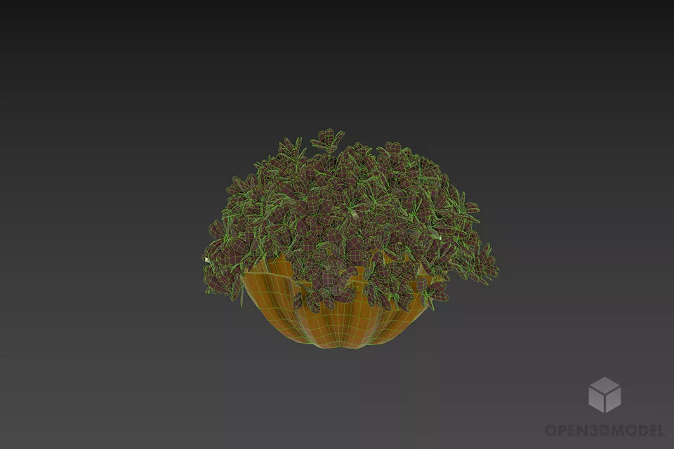 Purple Vase Flowers For Decorative 3d model 3