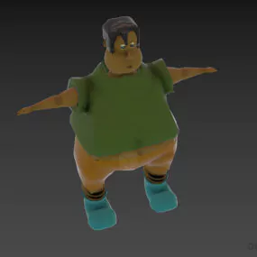Cartoon Man Fat Character 3d model