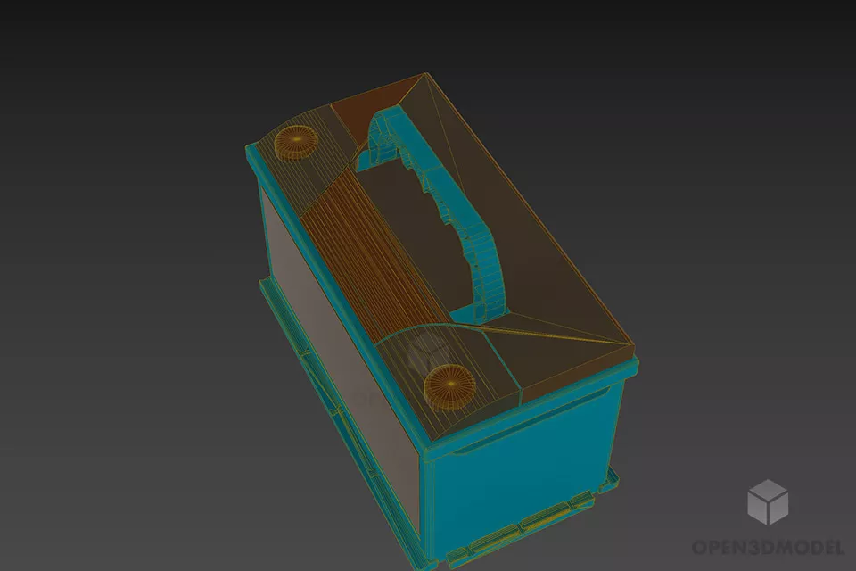 Plastic Household Tool Box 3d model 2