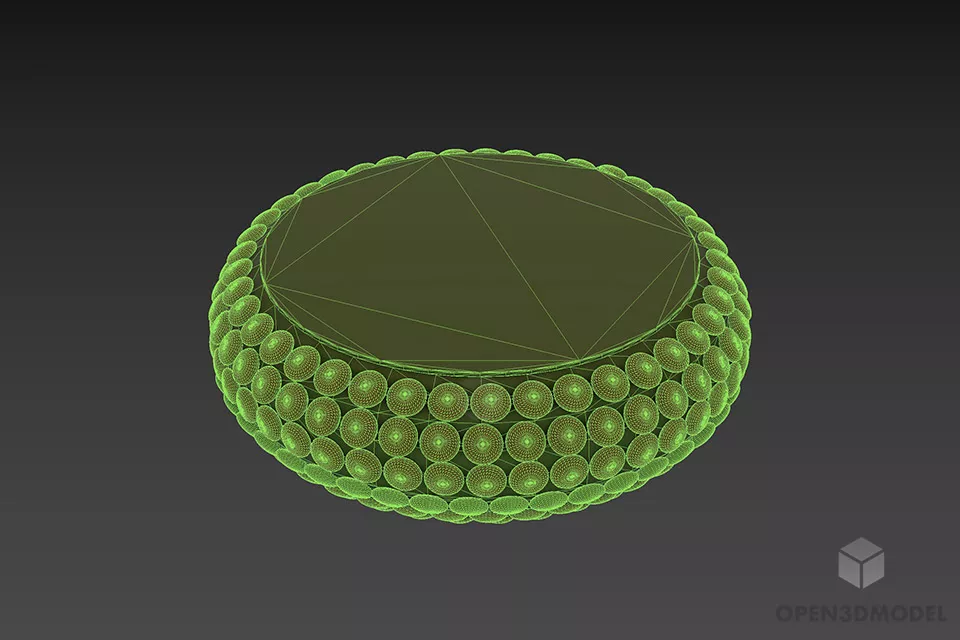 Ceiling Lamp Spiral Glass Fin Pattern 3d model 2
