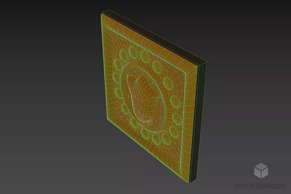 Square Modular Ceiling Plaster With Carved Style 3d model 2