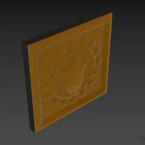 Square Modular Ceiling Plaster With Carved Style 3d model