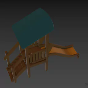 Slide Path Playground With Staircase 3d model