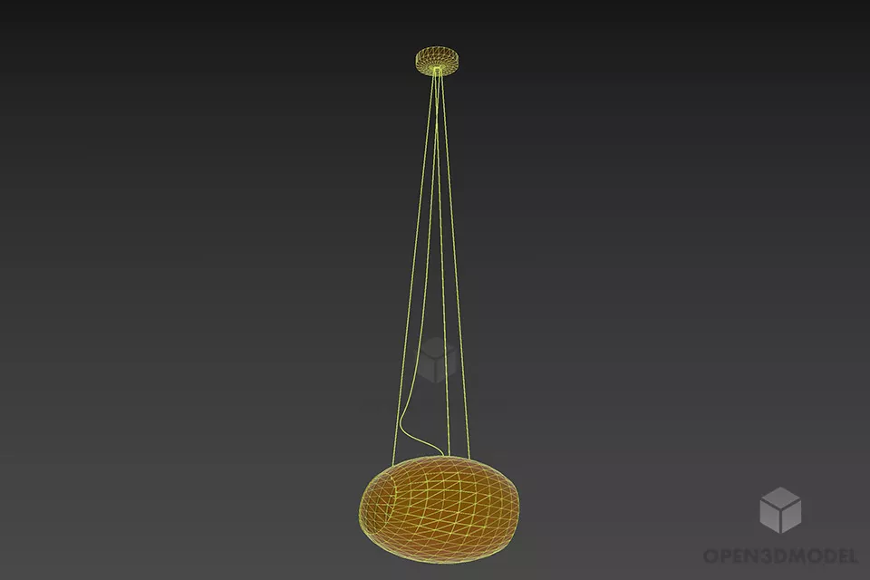 Modern Ceiling Lamp With Sphere Shade 3d model 2