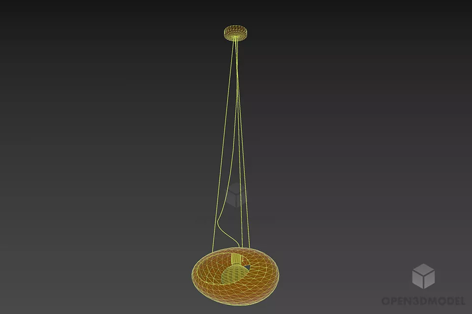 Modern Ceiling Lamp With Sphere Shade 3d model 3