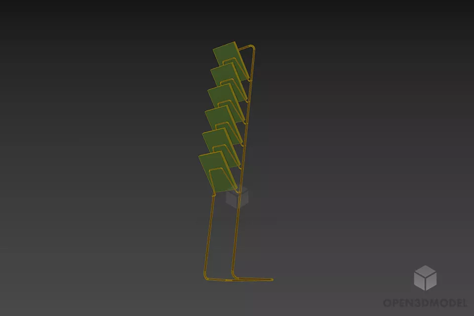 Magazine Rack Market Showcase Furniture 3d model 2