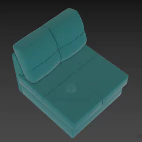 Leather Upholstery Chair Cube Shape 3d model