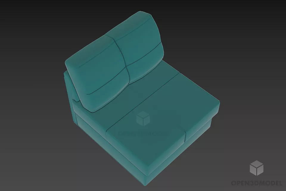 Cube Armchair With Inox Frame 3d model