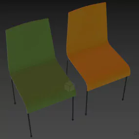 Plastic Chair For Fastfood Restaurant Furniture 3d model