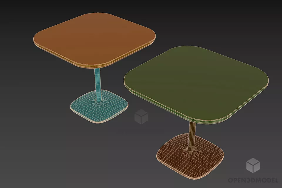 Square Coffee Table With Smooth Bezel 3d model 2