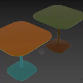 Square Coffee Table With Smooth Bezel 3d model